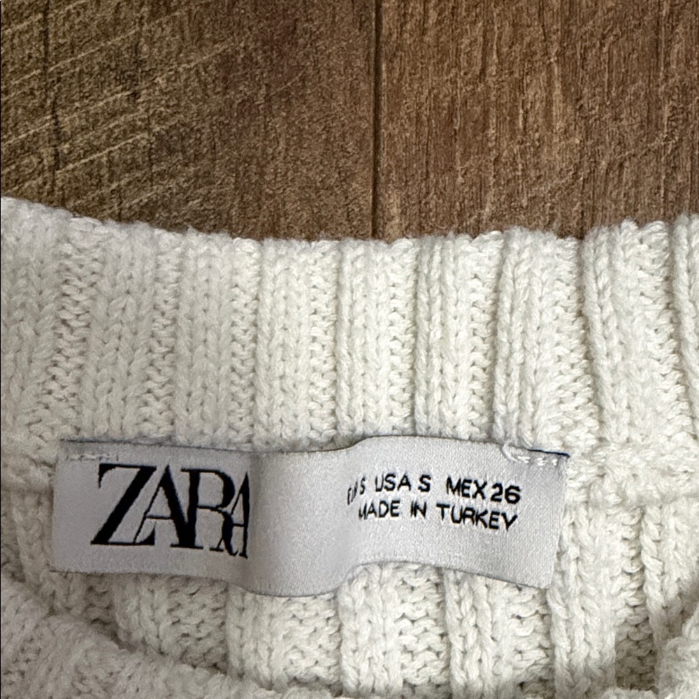 Zara Cream Ribbed Knit Tank Top - Picture 2 of 7